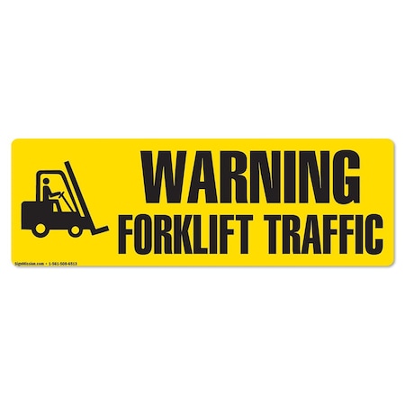 Warning Forklift Traffic 18in Non-Slip Floor Marker, 6PK